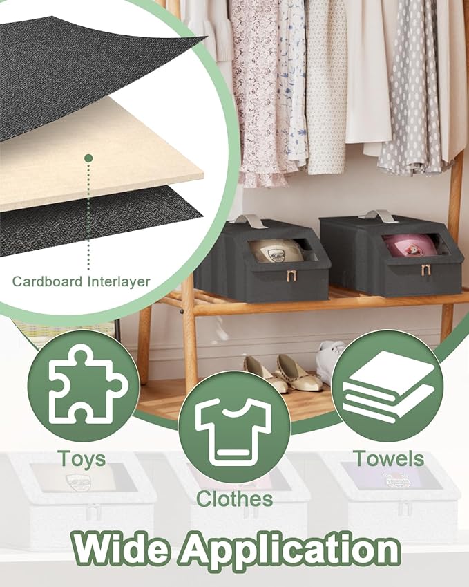 Hat Organzier for Baseball Caps - 2 PCS Stackable Hat Storage Holder Holds up to 26 Caps for Closet, Dust-Proof Hat Boxes Container with Clear Window for Home