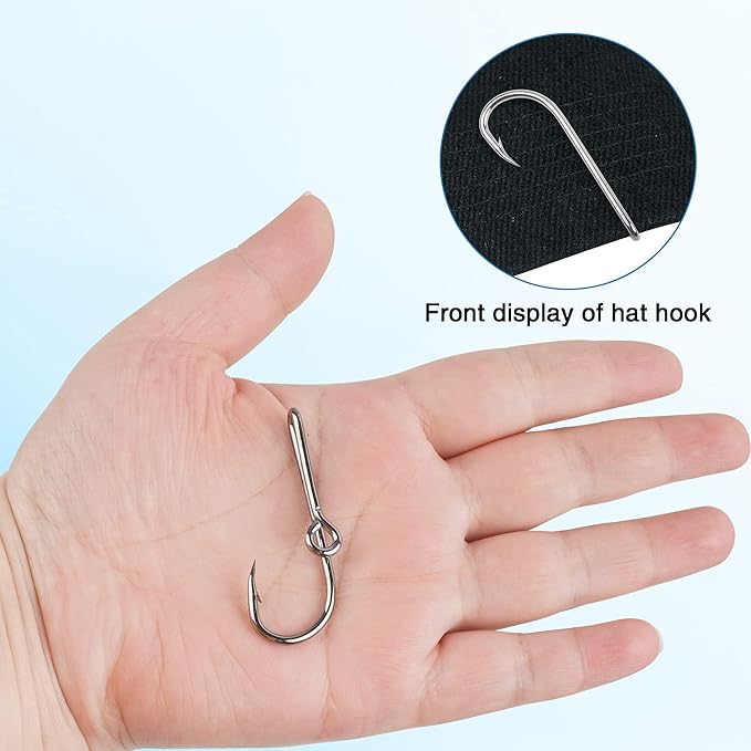 10PCS/20PCS Fishing Hook Hat Pins for Hat,Fish Hook Hat Clip for Hat Tie Clasp Fashion Trend Hat Decoration Gold Balck