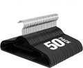 Plastic Hangers 50 Pack, Heavy Duty Clothes Hangers with 360° Swivel Hook, Non-Slip Bar & 0.2" Ultra-Slim Space-Saving Closet Organizers for Coats, Pants, Suits, Shirts, Black
