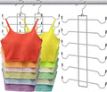 Metal Tank Top Hanger 2 Pack, Space Saving Bra Organizer with 24 Easy Access Hooks, 360° Swivel Closet Organizers and Storage, Apartment College Dorm Room Essentials, Small Space Organization Solution