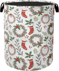 Christmas Foldable Laundry Hamper - Waterproof Fabric Storage Basket with Handles, Clothes Hampers for Laundry,Bedroom,Dorm