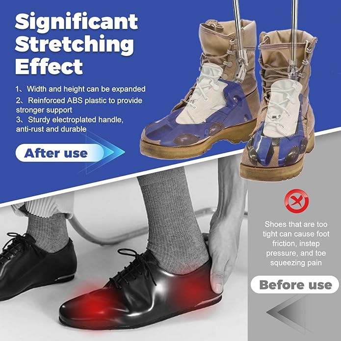 Boot Stretchers for Cowboy Boots 2 PCS Shoe Stretcher for Wide Feet Men Shoe Trees Adjustable Length & Width for Men Women