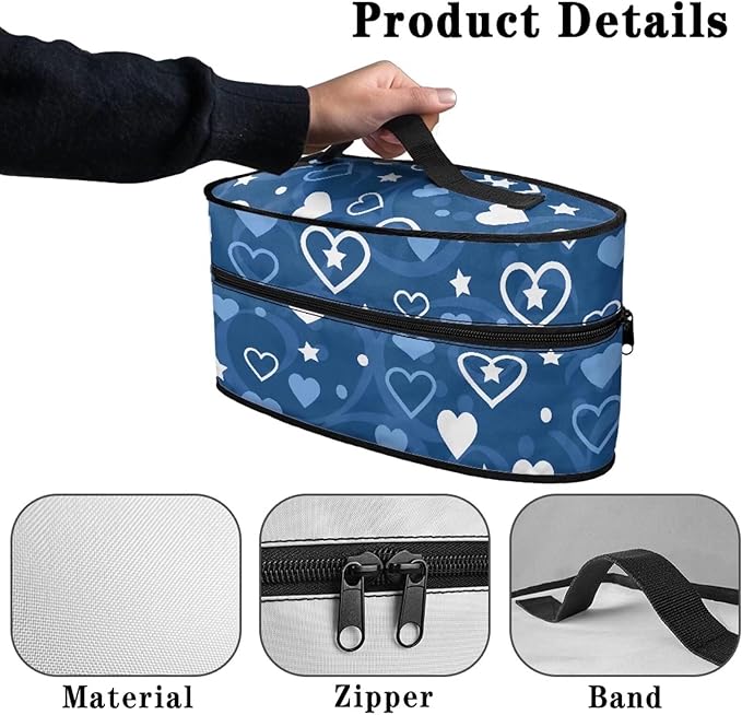 Blue Love Travel Iron Holder Case Iron Accessories Dust-Proof Iron Protective Cover Portable Storage Bag for Travel Carrying Bags for Clothing Lover,Bag Only