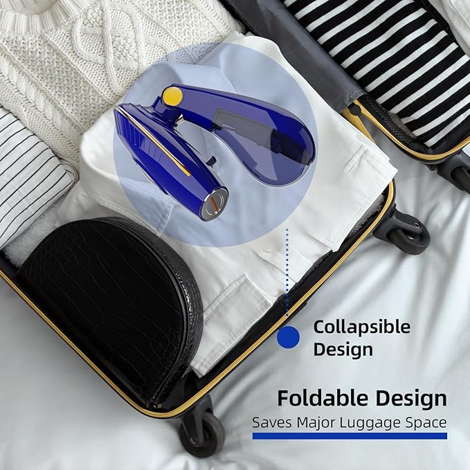 Handheld Steamer for Clothes, 1500W Steam Iron with 168ml/288ml Adjustable Tanks, Vertical/Horizonal Steaming & Ironing, Lightweight, Auto-off, DJ-1009