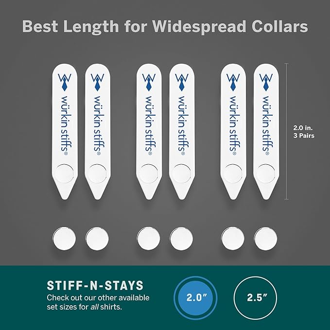 Würkin Stiffs Plastic Magnetic Collar Stays As Seen on Shark Tank | Stiff-N-Stays Collar Inserts