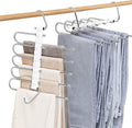 2Pack Pants Hangers Space Saving,Anti-Slip Design, Storage Organizer for Pants Jeans Trousers Skirts Scarf,Non Slip Stainless Steel Multifunctional Rack (Black, U-shaped-2pack)
