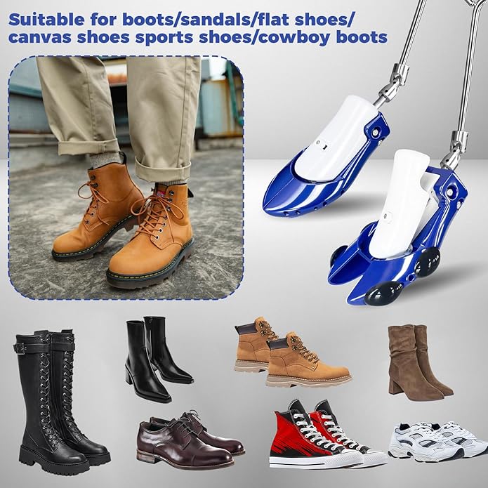 Boot Stretchers for Cowboy Boots 2 PCS Shoe Stretcher for Wide Feet Men Shoe Trees Adjustable Length & Width for Men Women