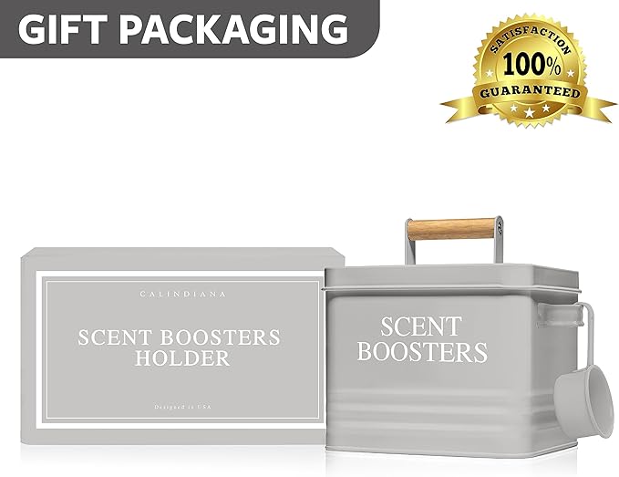 Calindiana Modern Farmhouse Laundry Scent Boosters Container, Dryer Sheets Holder and Laundry Pods Holder Bundle for Laundry Room Organization and Storage, Laundry Room Decor