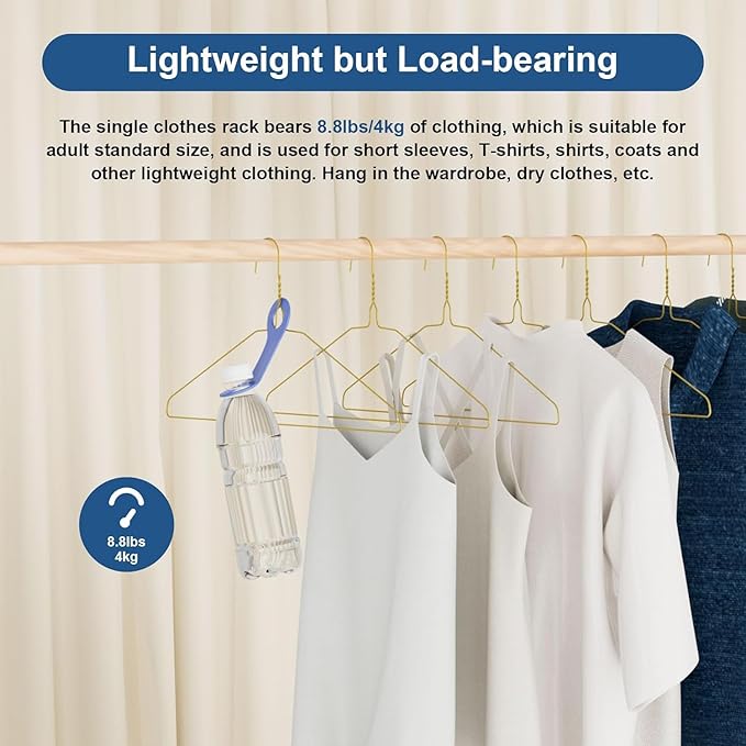 SPECILITE Wire Metal Clothes Hangers Bulk 50 Pack for Standard Size Suits, Coats, Shirts, Pants, Skirts, Space Saving, Non Slip,16 Inch 12 Gauge Ultra Thin, Bronze