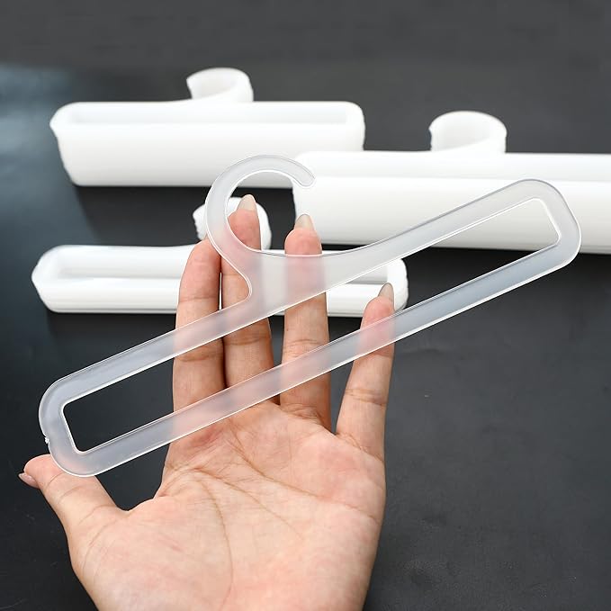50Pcs Tea Towel Hanger for Retail Display, 7.7" Long White Multifunctional Plastic Hangers Storage Racks for Sock Storing Hanging Legging Scarf Clothes Wardrobe Ties Shawls Rings Belts Scarves