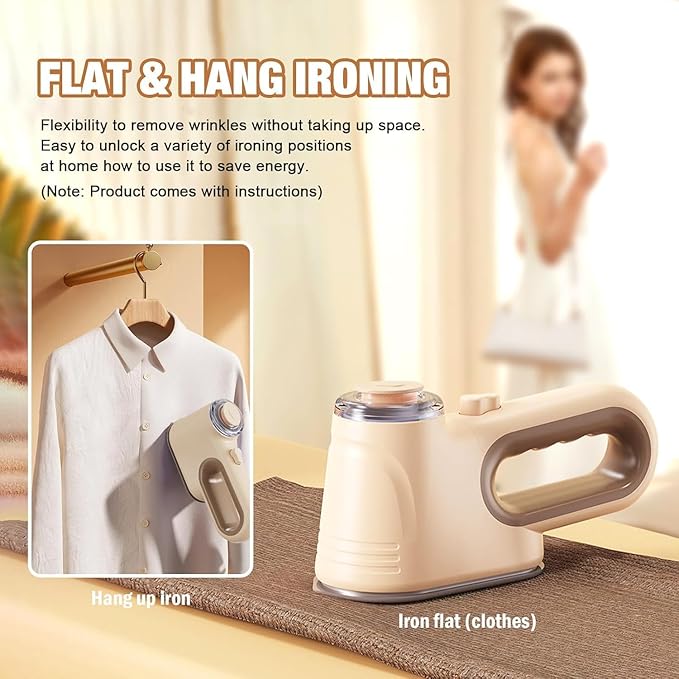 Steamer for Clothes,Portable Handheld Garment,2-in-1 Travel Steamer&Iron,30-Second Fast Heat-up,500W,Fabric Quick Wrinkle Remover for Home, Office, Travel