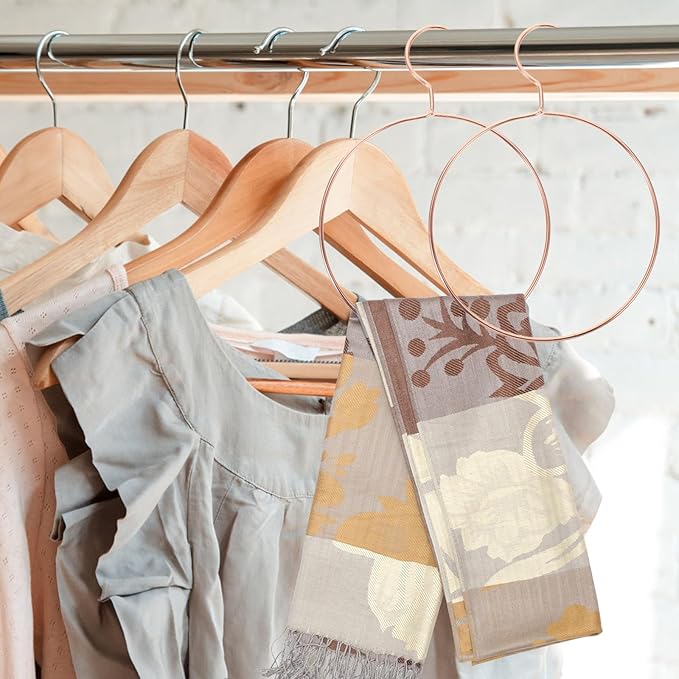 5 Ppack All Belt/Scarf Ring Hangers, STOBAZA Metal Belt Hanger Scarf Hangers for Closet Organization, Space-Saving Closet Storage Rings for Belts Ties Scarves and Accessory Storage