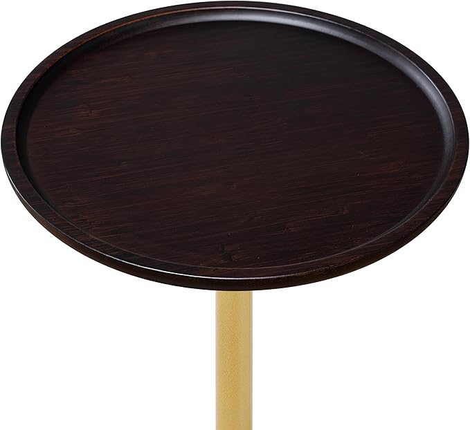 Coat Rack Freestanding with Table & 6 Hooks, Corner Coat Tree, Heavy-duty Marble Base Coat Rack Stand for Bedroom Living Room Office Entryway 13.78 x 13.78 x 68.11 Inches (Gold)