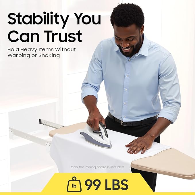 Retractable Ironing Board, 180° Rotation Foldable Ironing Board Closet Sliding Out Swivel Iron Boards Mounted Pull Out Iron Folding Boards with Cloth Cover for Bedrooms Checkrooms Sewing Rooms