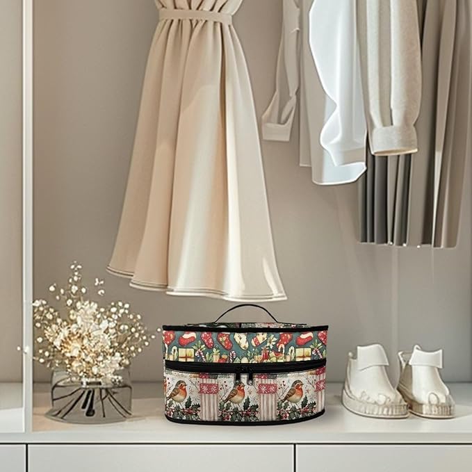 Christmas Iron Storage Bag Universal for Most Iron Lightweight Easy to Carry Steam Iron Storage Case for Travel or Storage, Gift Socks Bird