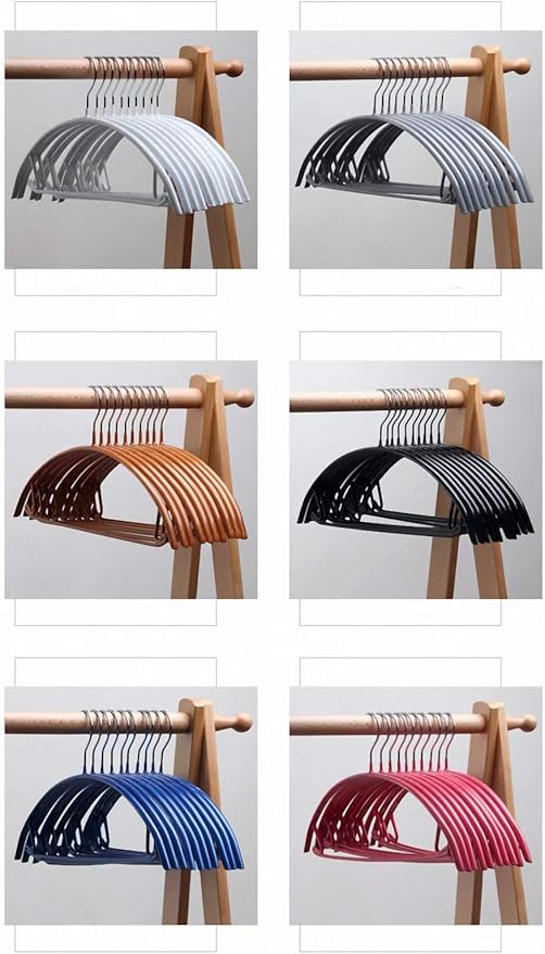 ATOLY Premium Hangers (Pack of 10) Heavyduty- Non Slip No Shoulder Bump Suit Hangers-Chrome Hooks, Space Saving Clothes Hangers, Rounded Hangers for Coat, Sweater, Jackets, Pants,Gray