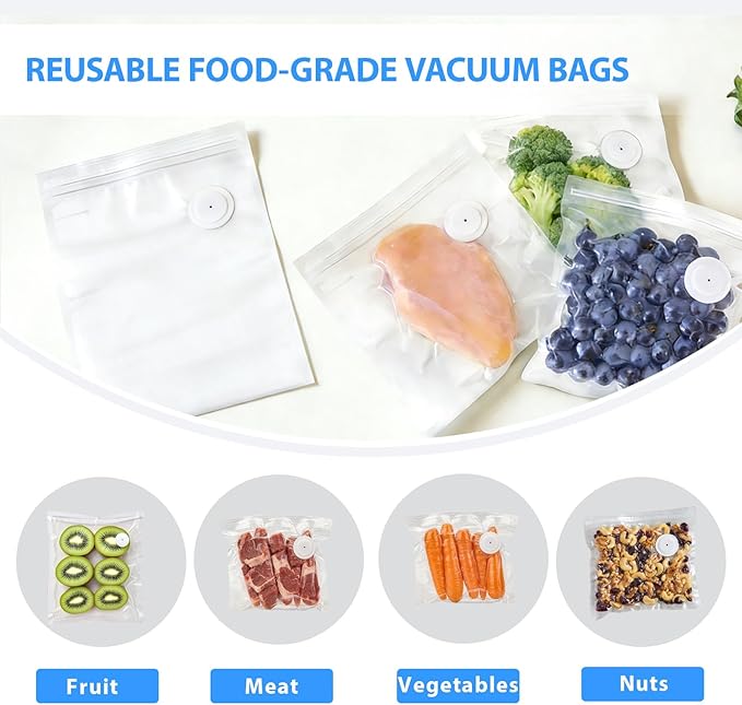 MOMODA Sous Vide Cooking Bags - Set of 30 | BPA-Free Reusable Vacuum Seal Bags (10 Small+10 Medium+10 Large)