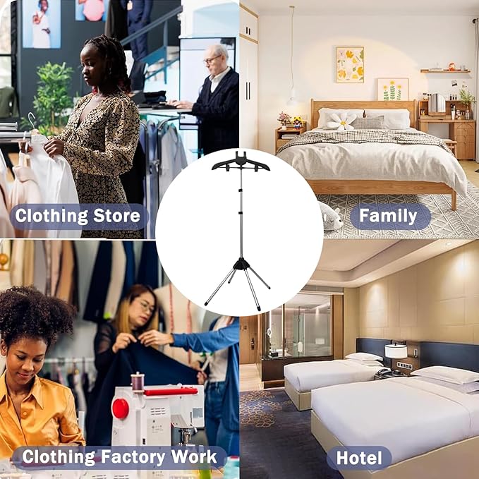 Steamer Stand Rack For Clothes Handheld Garment Hanger For Steaming Clothes Foldable Hanger Holder Stand Garment Steamer Accessories For Homes Clothing Stores & Hotels