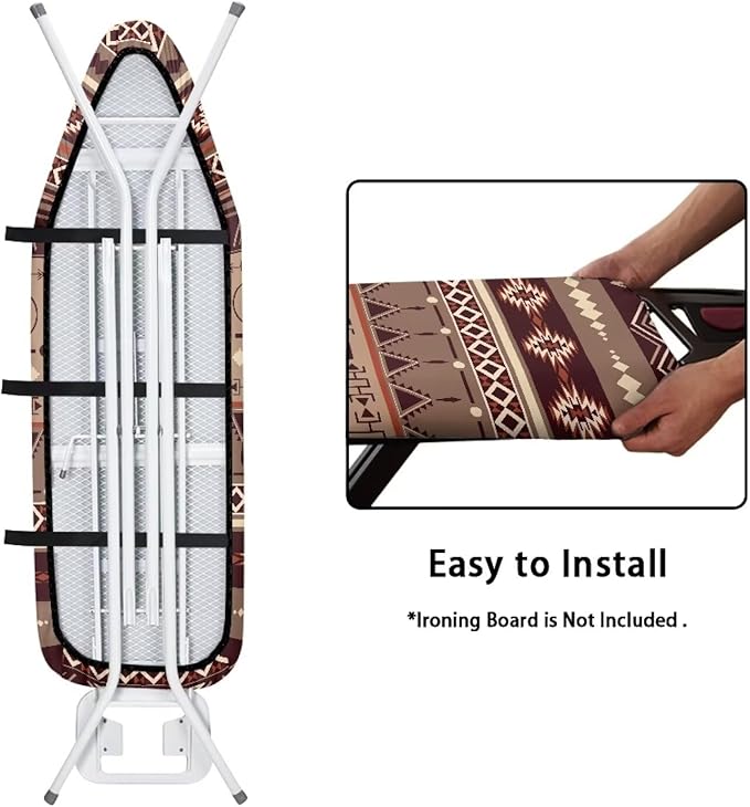 GLENLCWE Retro American Navajo Ironing Board Cover 15x54 Inch,Farmhouse Iron Board Cover Heavy Duty Iron Board Cover Fits All Standard Sizes Covers with Elastic Edge