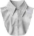 GUZOSJO Blue Striped Detachable Collar Shirt,Dickey Half Blouse False Collar for Lady Girls Men