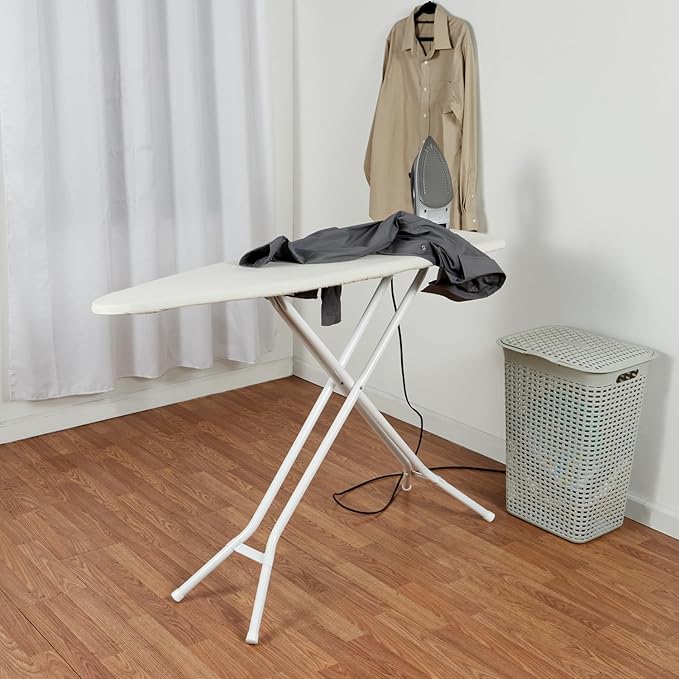 Ironing Board Cover and Pad (Khaki), 100% Cotton with Premium Polyester Padding by Seymour Home Products; Fits Full Size Board | Stain and Scorch Resistant; Elastic Edge | Laundry Accessories