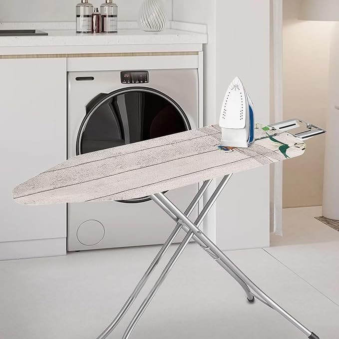 Wood Dragonfly Ironing Board Cover and Pad Standard Size 15x54, Thick Padding Elastic Edge Resist Scorching and Staining Heavy Duty Padded Iron Board Covers