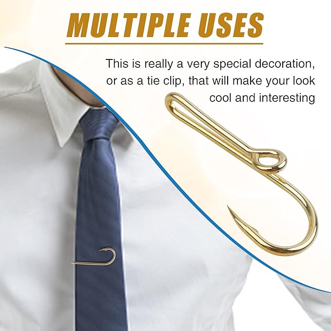 10PCS/20PCS Fishing Hook Hat Pins for Hat,Fish Hook Hat Clip for Hat Tie Clasp Fashion Trend Hat Decoration Gold Balck