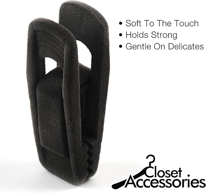 Velvet Clips, 20 Pack, Durable Non- Breaking Material, Matching Hangers of Our Brand and Your existing Velvet Hanger, Suitable to Hang Many Types of Clothes. (Black)
