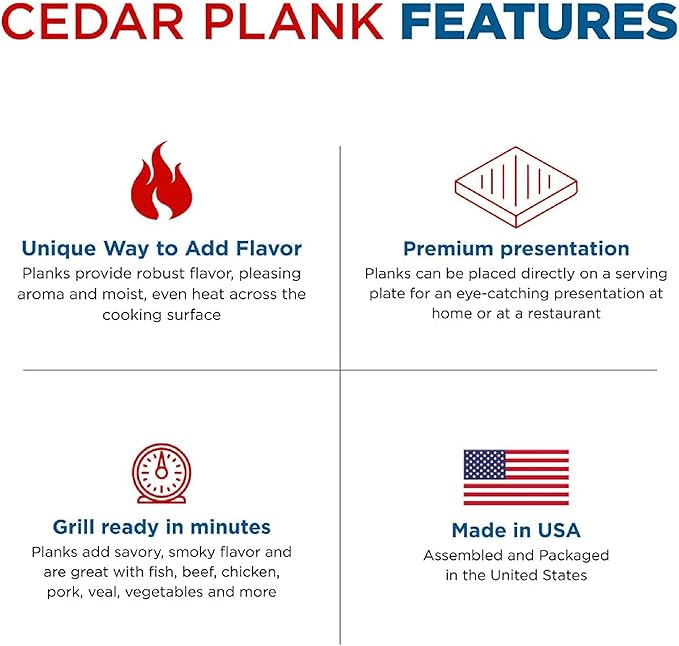 Jaccard Premium Cedar Planks, For Grilling, Fish, Meat, and Veggies, 6.5" x 3.5", 25 Small Planks for Gas, Ceramic, and Charcoal Grills