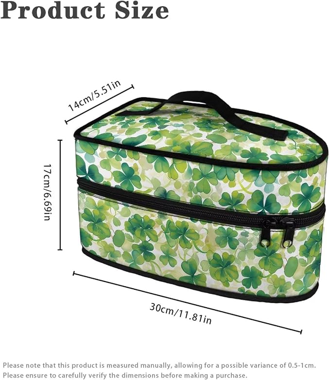Green Shamrock Iron Tote Case for Travel Mini Steam Irons Dustproof Protective Carrying Bags Universal for Most Iron with Handle