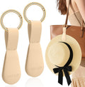 Magnetic Hat Clip 2-Pack - The Light Khaki Hat Clip for Travel on Bag, Magnetic Hat Clips for Bag, and Secure Hat Holder for Travel on Caps & Beach Hats, Vacation Essentials