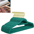 Velvet Hangers,Felt Hangers,Non-Slip Clothes Hanger, Multifunctional Space Saving Clothes Hangers for Wedding Dress & Dress Clothes(Green1,50pcs)