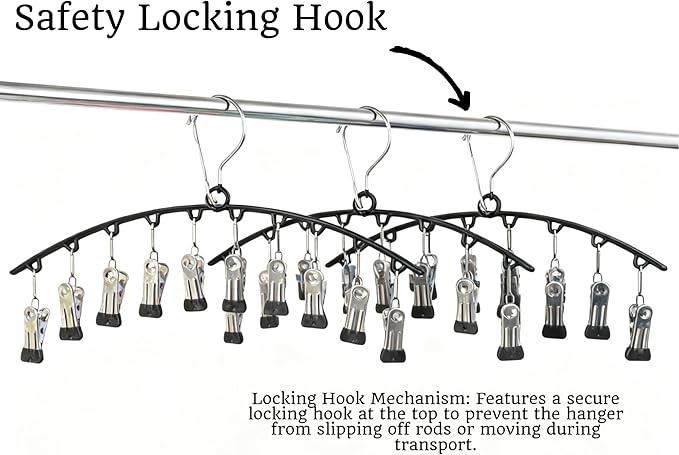Legging Hanger Organizer (3 Pack) – Holds 30 Leggings, Space Saving Metal Pants Hangers with 10 Clips Each for Closet Organization