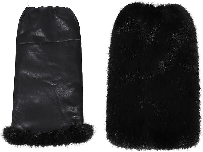 LA CARRIE Women Fuzzy Faux Fur Leg Warmers Fluffy Winter Long Foot Cuffs Furry Boot Socks