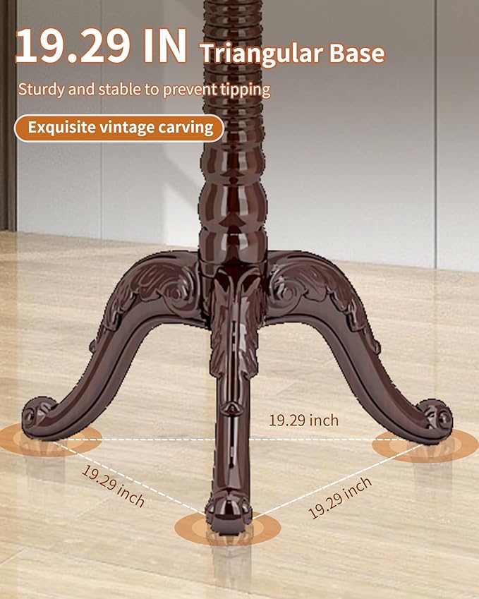 Wooden Coat Rack Stand, Solid Wood Freestanding Coat Rack, Vintage Coat Racks with 14 Hooks & Triangle Base, Standing Coat Hanger Jacket Tree Stand for Office, Entryway, Hallway