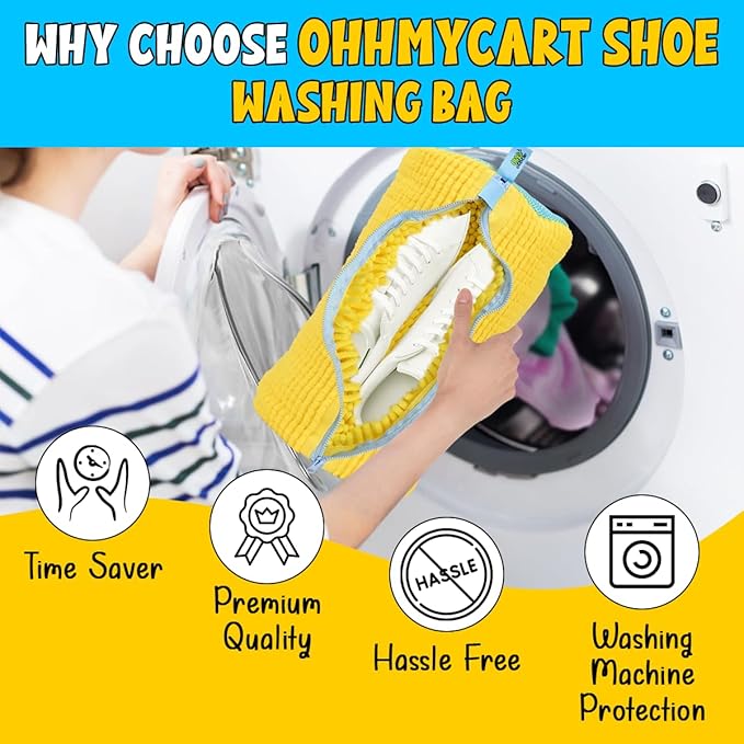 Shoe Washing Machine Bag for Washer and Dryer – Reusable Mesh Laundry Bag for Sneakers with YKK Zipper, 2-Pack