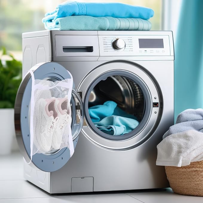 SATINIOR 7 Pcs Mesh Laundry Bags Sneaker Mesh Bags Suitable for Most Washing Machines and Dryers with Sturdy Zippers and Ties Laundry