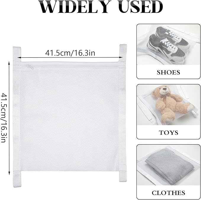 2 Pack Dryer Bag for Shoes, 16.3x16.3 Inch, Shoe Dryers for Sneakers, Shoe Drying Bag for Dryer with Zipper and Strap for Most Dryers Door