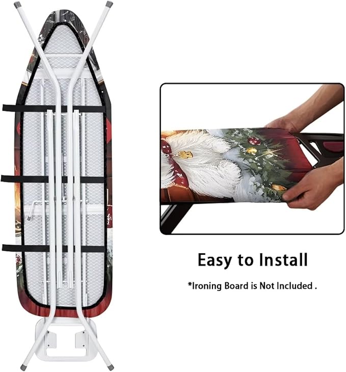 Cute Dog Ironing Board Cover, Cover for Standard Size Iron Boards Replanement with Padding, Heavy Duty Padded, Christmas Decor