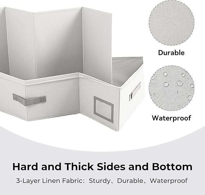 Cupic Cupid Under Bed Storage Containers, Foldable Organizer with Lid for Bedroom, Underbed Storage Box for Blankets, Clothes, Shoes, 2 Pack, Grey