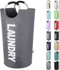 Large Laundry Hamper Bag 95L，Tall Laundry Basket with Handles, Big Dirty Clothes Hamper for Dorm, Laundry Room, Sturdy, Lightweight & Easy Carry Laundry Sorter Bin – Dark Grey