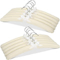JS HANGER Padded Hangers - 17 Inch Extra Large Heavy Duty Cotton Covered Coat Hangers No Shoulder Bump for Women Clothes, Sweaters, Dresses, Clothing, Weddings, Lingerie Pack of 10, Beige