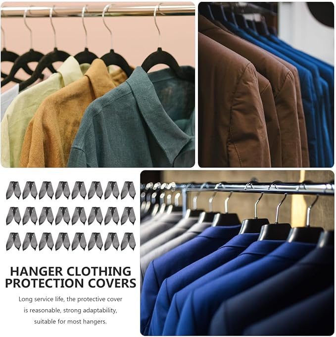 Mikikit Hanger Sponge Covers 50Pcs Anti-Slip Foam Strips Clothes Rack Protector for Coat Hangers Non-Scratch Lightweight Hanger Grips for Closet Organization