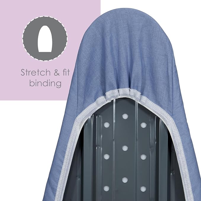 Ironing Board Cover and Pad (Forever Blue), 100% Cotton with Polyester Fiber Padding by Seymour Home Products; Fits Full Size Board | Stain and Scorch Resistant; Laundry Accessories