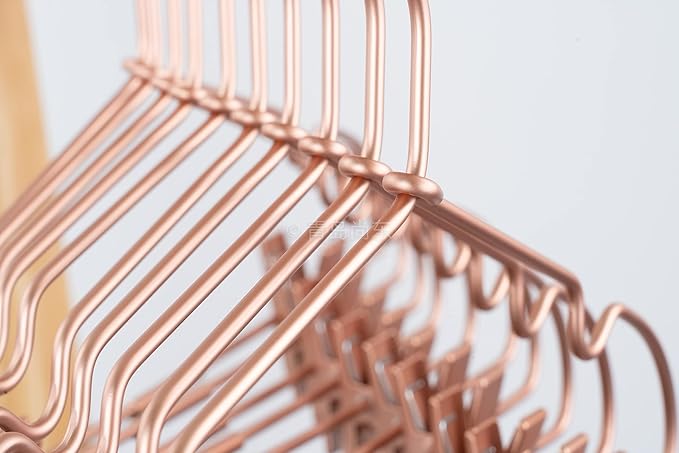 Metal Hangers Baby Clothes 12.5" Rose Gold Clips Hanger Children Kids Pants Hanger Display and Storage (30)