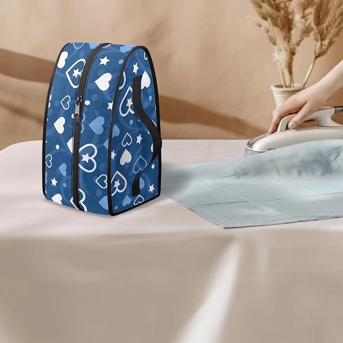 Blue Love Travel Iron Holder Case Iron Accessories Dust-Proof Iron Protective Cover Portable Storage Bag for Travel Carrying Bags for Clothing Lover,Bag Only