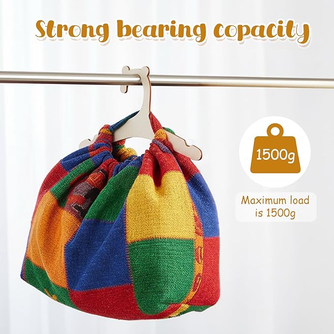 40PCS Baby Wooden Hangers with Cute Bear Ears, 9inch Non Slip Girl Boy Wooden Baby Hanger for Kids' Coats, Suits, Dress, Pants and Jackets