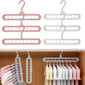 9 in 1 Smart Hanger, Upgrade Space Saving Hanger, 9 Holes Rotate Anti-Skid Folding Hangers with Multifunction Space Saving, for Heavy Clothes, Multiple Shirt, Shirts Pants (6pcs-D)