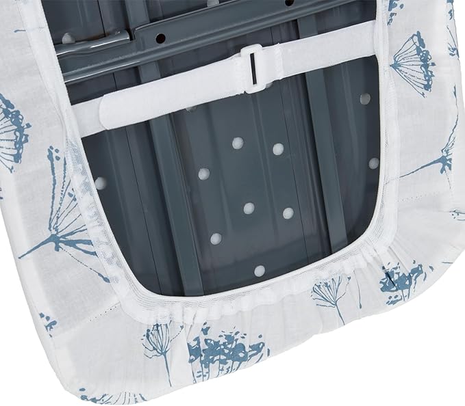 Ironing Board Cover and Pad (Blue Priscilla), 100% Cotton with Ultimate Double Padding by Seymour Home Products; Fits Full Size Board | Stain and Scorch Resistant; Elastic Edge | Laundry Accessories