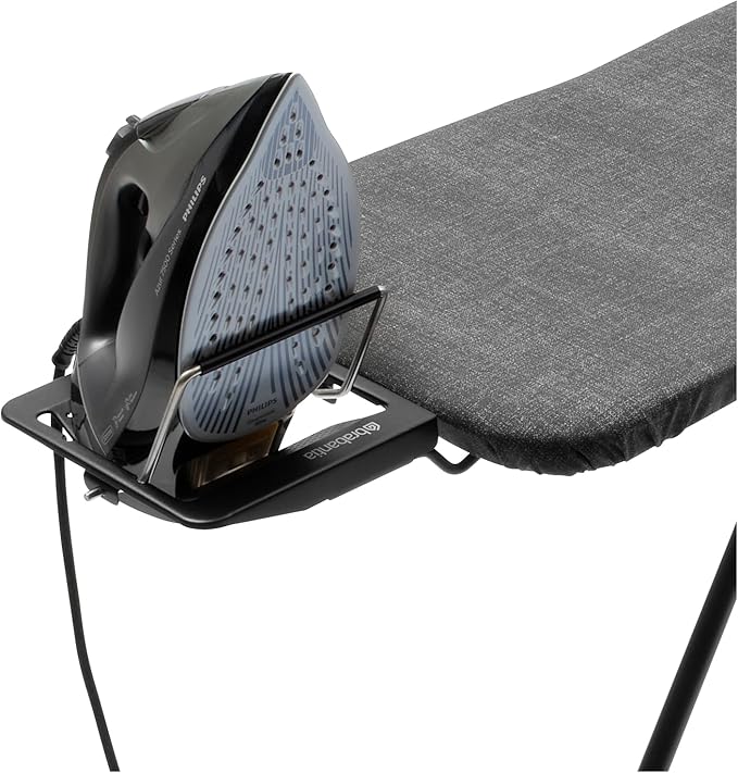 Brabantia Size B Ironing Board (49x15 in) 7 Height Options, Adjustable Steam Iron Rest Holder (Denim Blue) Non-Slip Feet, Anti-Collapse Child Locks